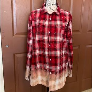 New Bleached Plaid Top